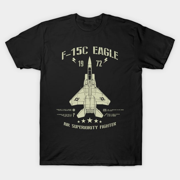 F-15 Eagle Air Superiority Vintage T-Shirt by DesignedForFlight